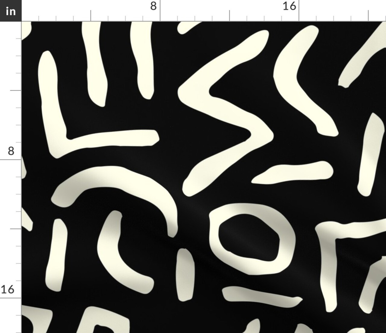 Geometric Abstract Bold Graphic Artistic Tribal Style Black Ivory Custom Printed Fabric by Spoonflower Various Fabrics by the Yard or Fat Quarter